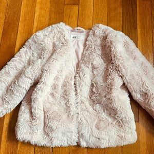 H&M Kids Light Pink Fuzzy Coat